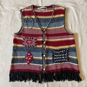 VINTAGE Boho Sweater Vest